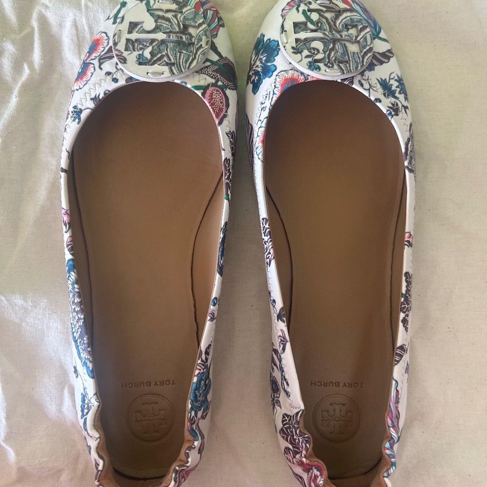 ๐ธ NEW ๐ธ Tory Burch Minnie Ballet Floral Flats 8.5 - Picture 5 of 8